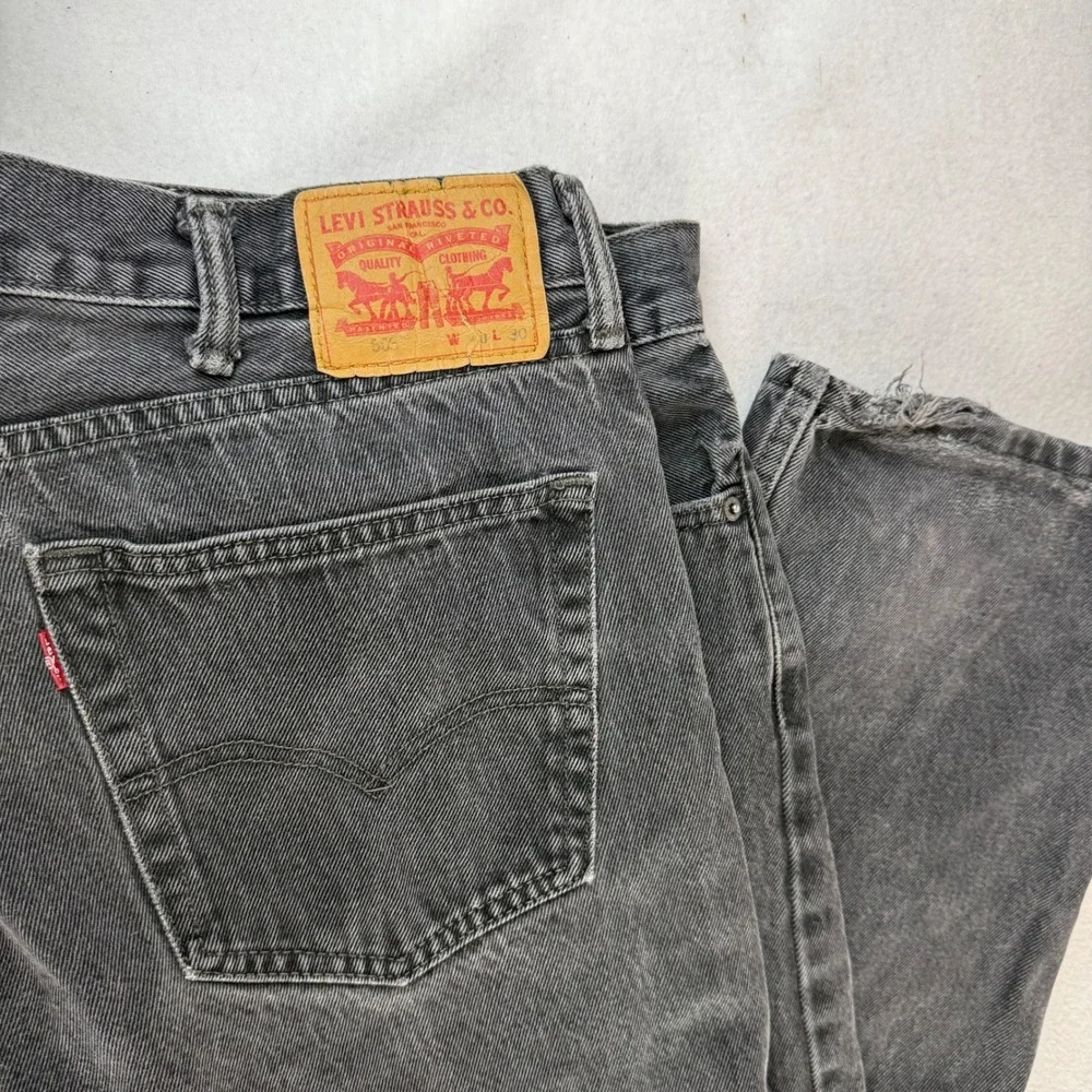 Levis 505 Regular Fit Jeans Mens Faded Black Straight Leg Denim 00505-0260
